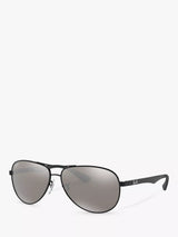 John Lewis Ray-Ban RB8313 Polarised Carbon Fibre Pilot Sunglasses, Black- Buy online at McGrocer