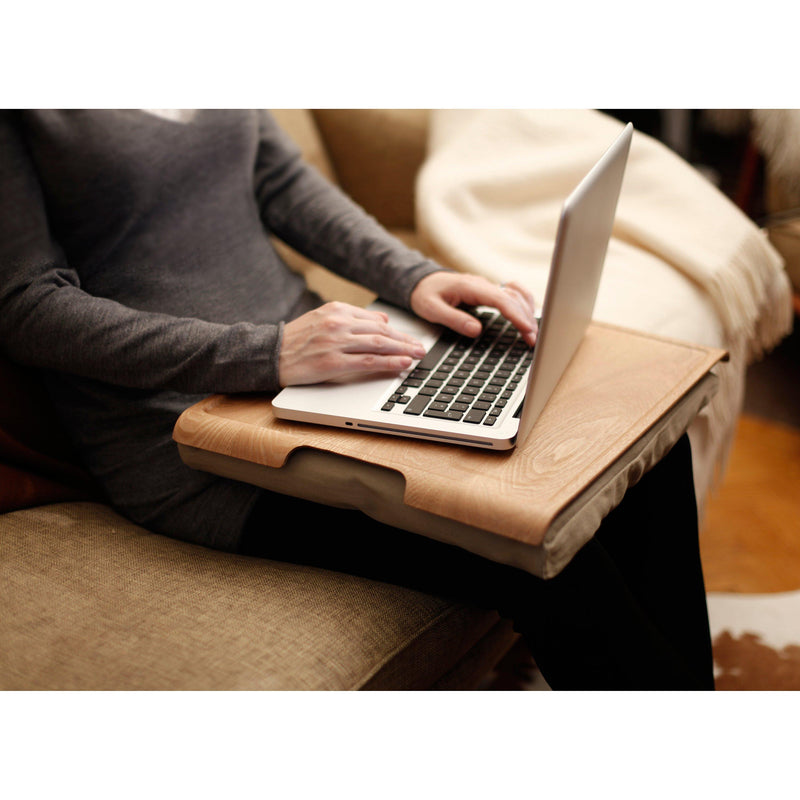 Bosign large anti-slip wood veneer lap tray 46cm, UK version