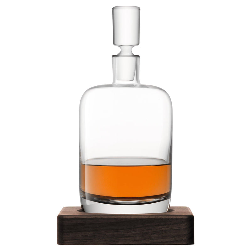 LSA International whisky decanter with walnut base 1.1L, UK version