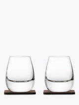 John Lewis LSA International Curved Whisky Tumbler with Coaster Set of 2, 250ml- Buy online at McGrocer