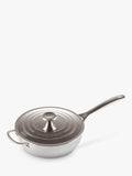 Le Creuset Signature 3 Ply Stainless Steel Non Stick Chefs Pan Lid 24Cm