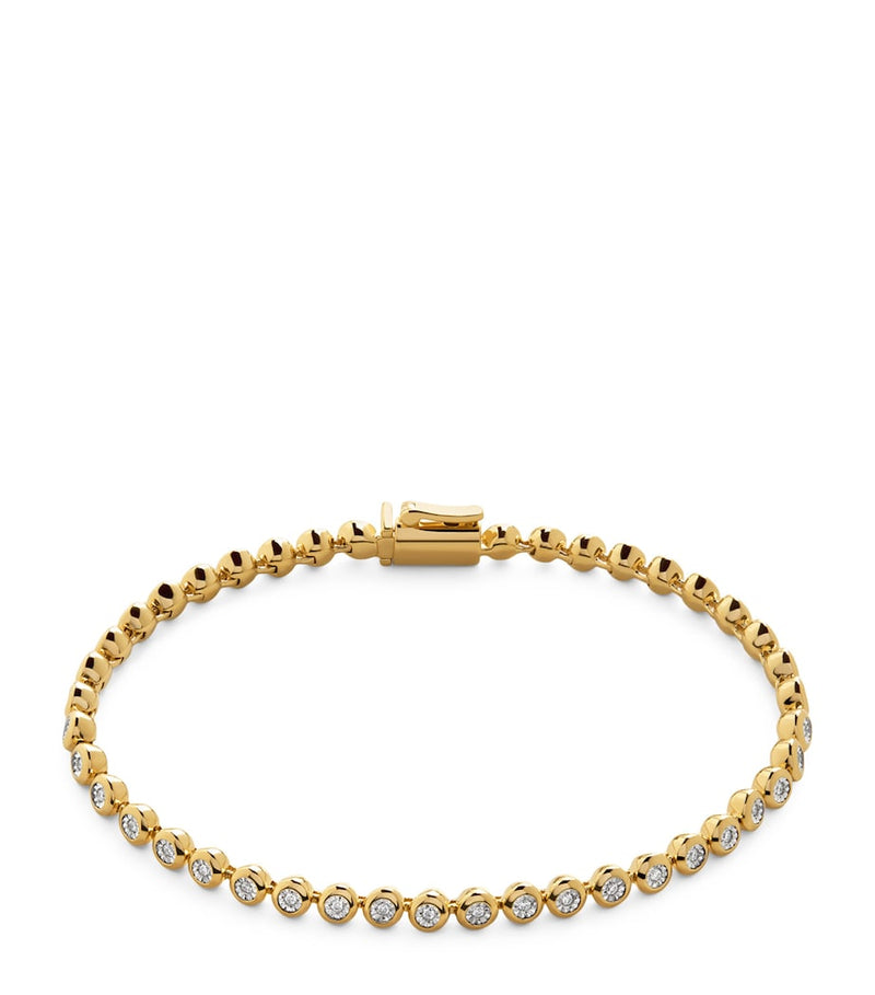 Monica Vinader gold vermeil diamond tennis bracelet, imported from the UK