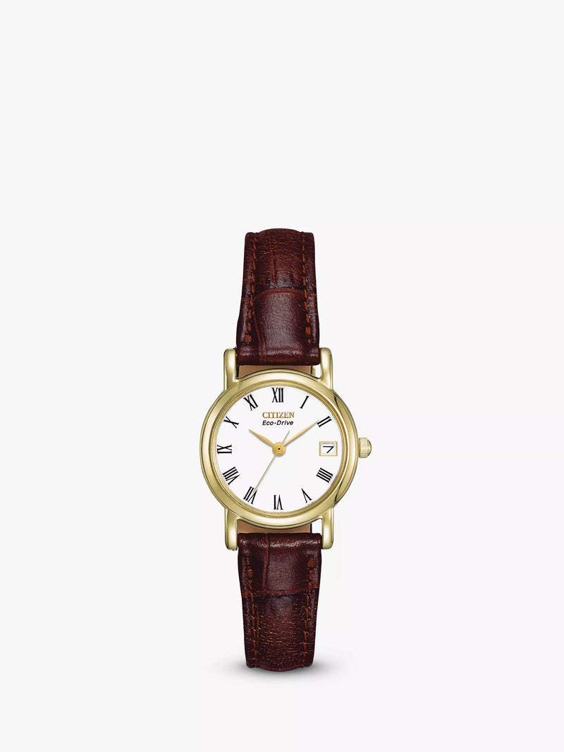 Citizen Eco-Drive leather strap watch 23mm (British brand)