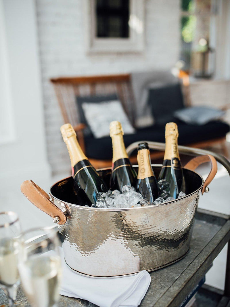 Culinary Concepts hammered champagne bath with leather handles, UK version