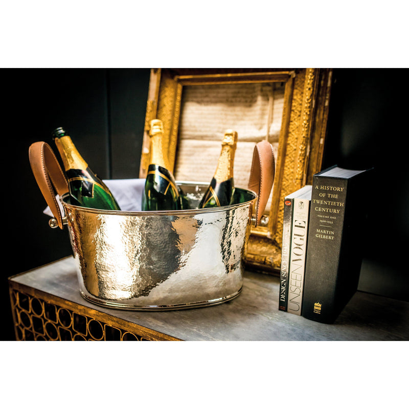 Culinary Concepts hammered champagne bath with leather handles, UK version