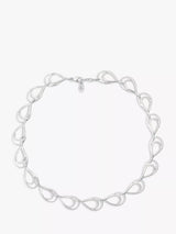 John Lewis Nina B Sterling Silver Open Links Necklace, 45cm- Buy online at McGrocer