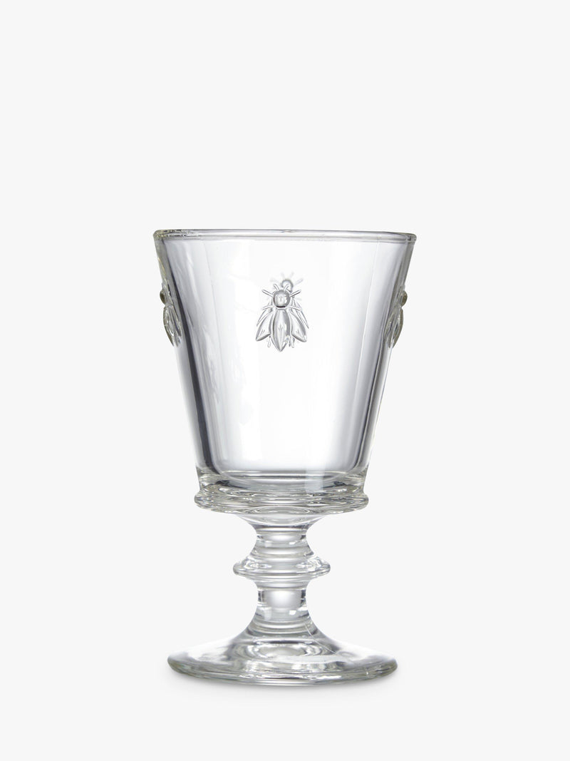 La Rochère large stemmed glass with bee design, set of 6, clear, UK version