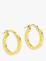 John Lewis IBB 9ct Gold Cobra Hoop Earrings 15mm- Buy online at McGrocer