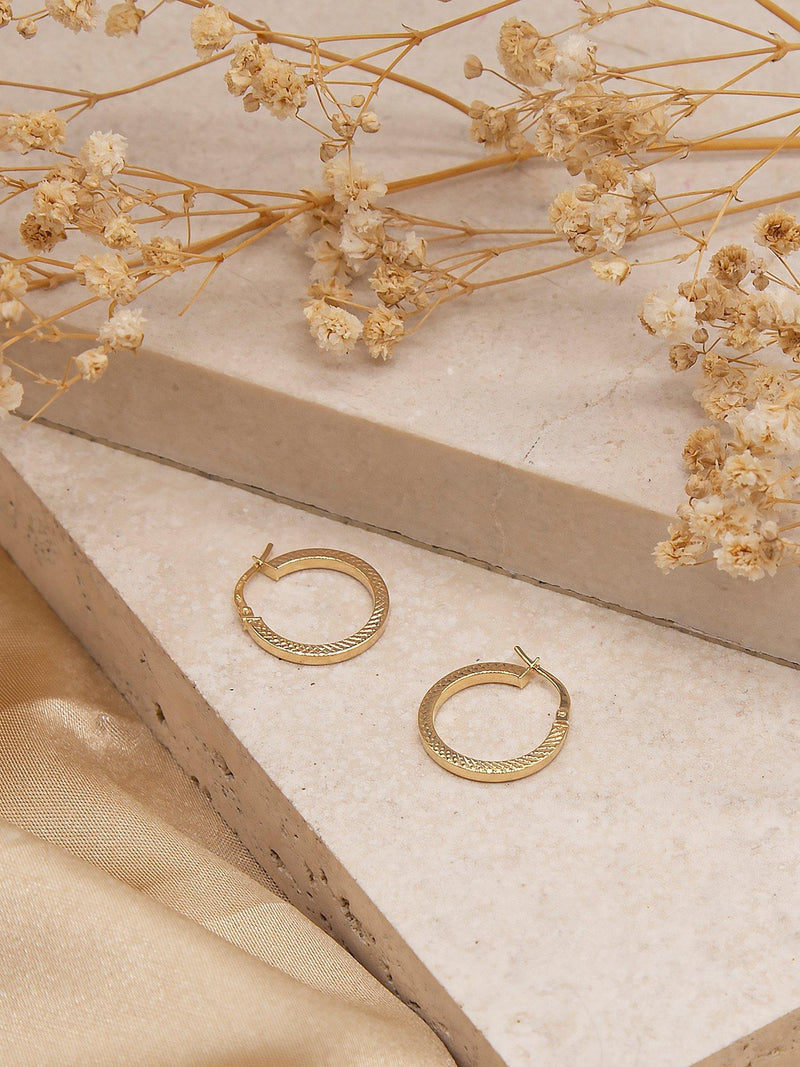 IBB Gold Cobra Hoop Earrings 15mm, UK version