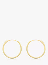 John Lewis IBB 9ct Gold Hoop Earrings - Gold, 1.5cm Diameter- Buy online at McGrocer