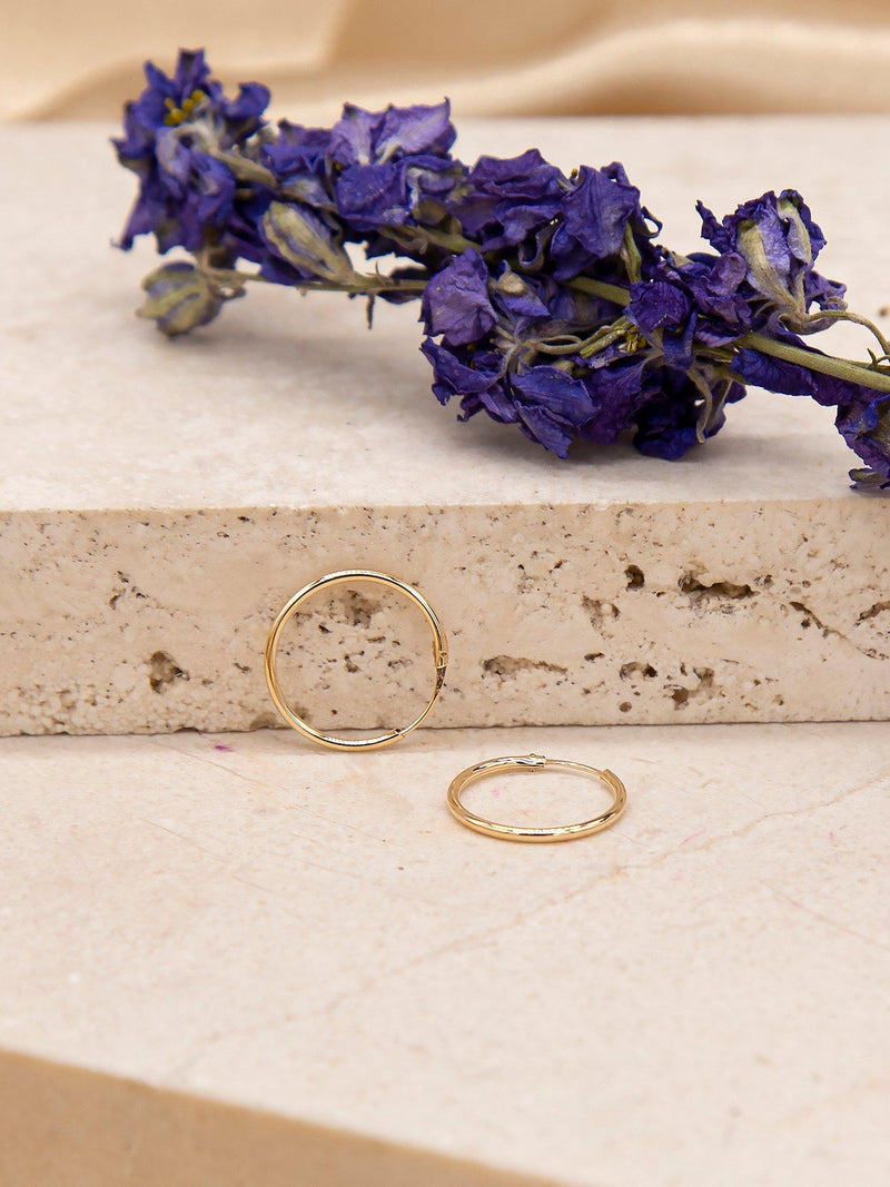 IBB 9ct gold hoop earrings, diameter 1.5cm (British brand)