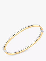 John Lewis IBB 9ct Two Colour Gold Double Tube Bangle, Yellow Gold/White Gold- Buy online at McGrocer