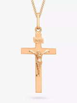 John Lewis IBB 9ct Rose Gold Cross Pendant Necklace 46cm- Buy online at McGrocer