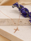 IBB 9ct rose gold cross pendant 46cm, imported from the UK