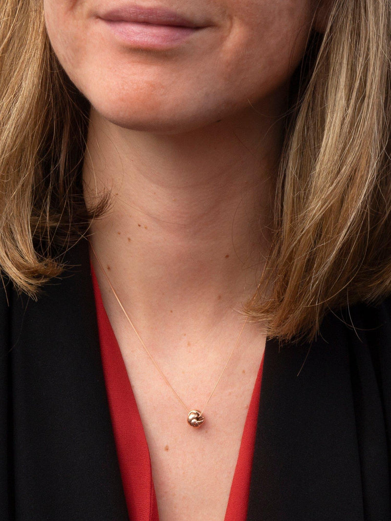 IBB 9ct rose gold knot pendant necklace 46cm - British product
