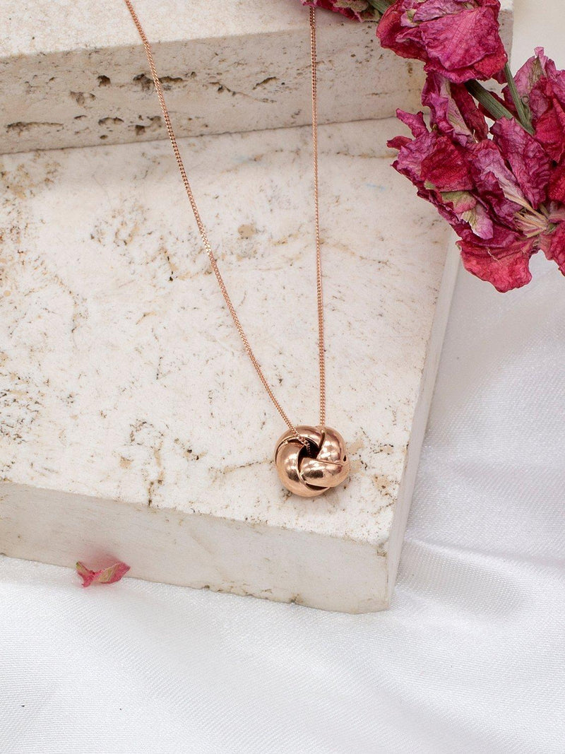 IBB 9ct rose gold knot pendant necklace 46cm - British product
