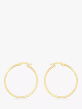 John Lewis IBB 18ct Yellow Gold Rectangular Tube Creole Earrings 3cm- Buy online at McGrocer