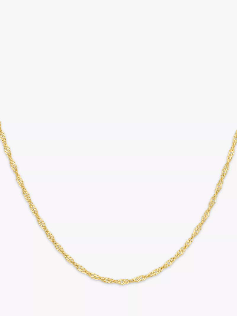 IBB 18ct gold twist curb chain necklace 46cm, imported from the UK