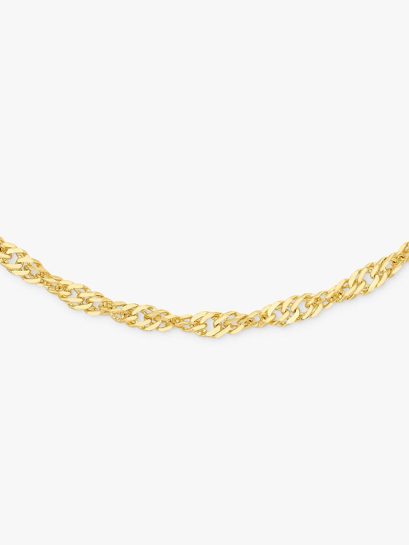IBB 18ct gold twist curb chain necklace 46cm, imported from the UK