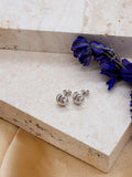 IBB white gold swirl dome stud earrings 0.8cm (British brand)