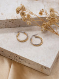 IBB 18ct gold and white gold creole earrings 1.8cm (British brand)