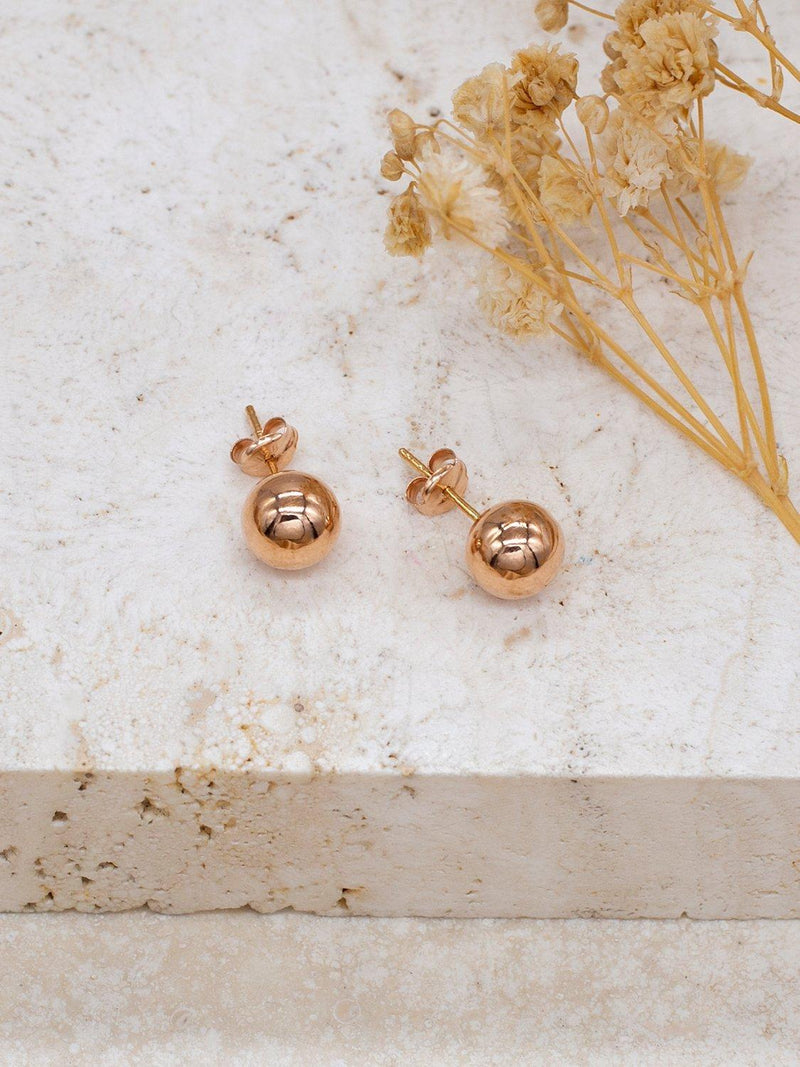 IBB rose gold ball stud earrings 18ct (British brand)