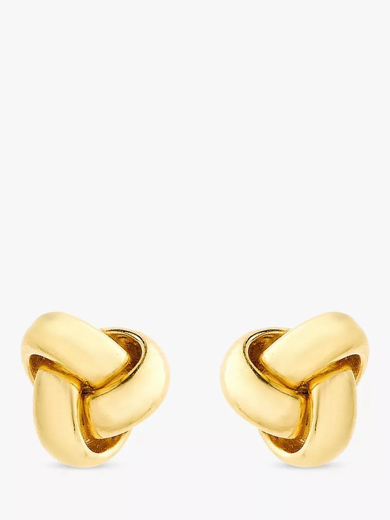 IBB 18ct yellow gold knot stud earrings imported from the UK