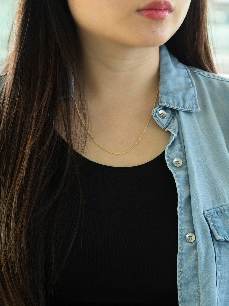 IBB 18ct yellow gold spiga chain necklace - British product