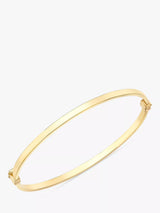 John Lewis IBB 9ct Yellow Gold Rectangular Tube Oval Bangle 61 x 53mm- Buy online at McGrocer