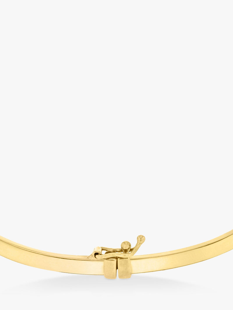 IBB 9ct yellow gold rectangular tube oval bangle - British product