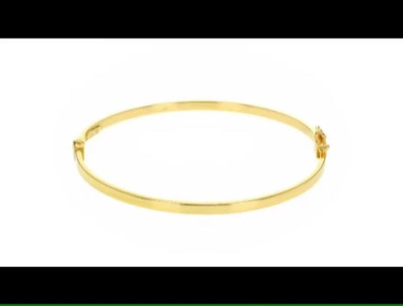 IBB 9ct yellow gold rectangular tube oval bangle - British product