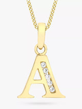 John Lewis IBB 9ct Gold Cubic Zirconia Initial Pendant Necklace- Buy online at McGrocer
