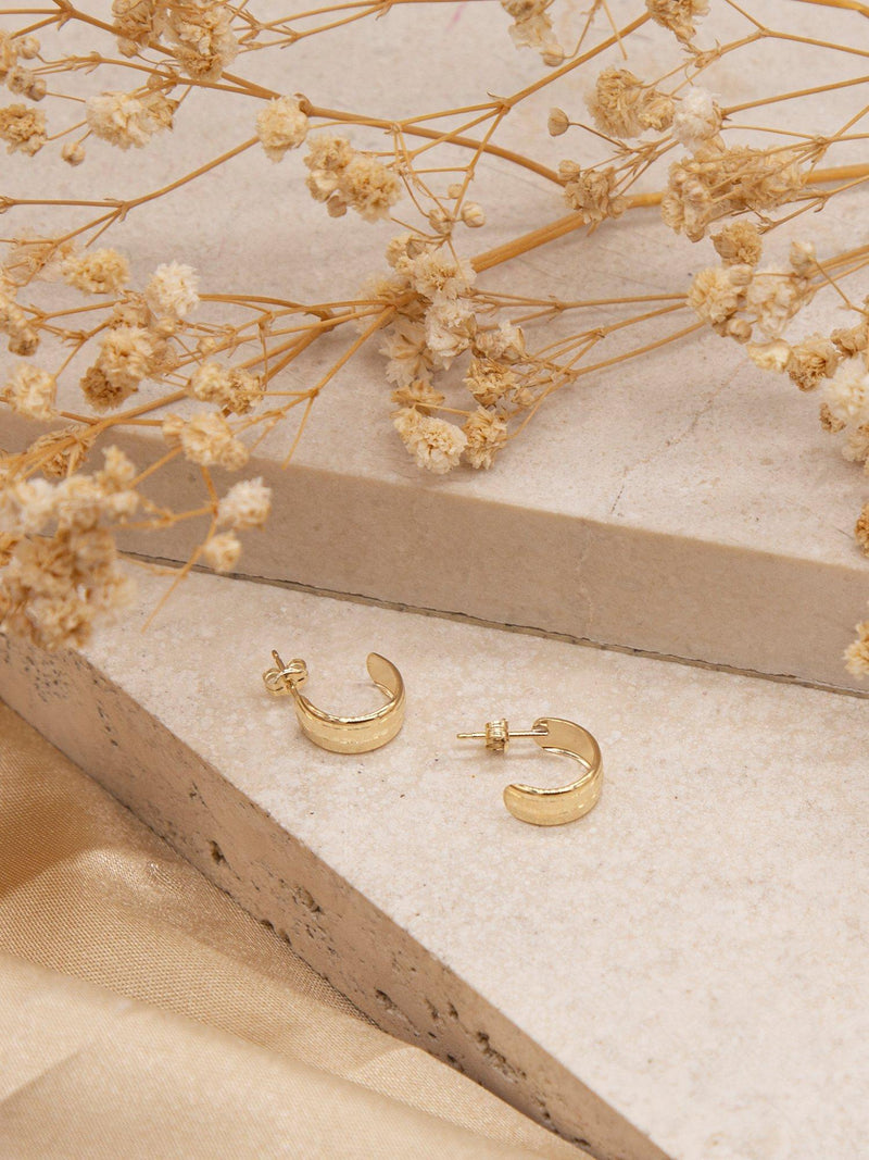 IBB 9ct gold half band earrings, UK version