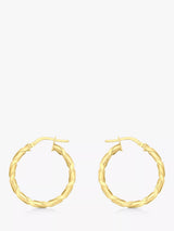 John Lewis IBB 9ct Gold Twist Creole Hoop Earrings 25mm- Buy online at McGrocer