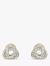 John Lewis IBB 9ct Yellow Gold Crystalique Knot Stud Earrings- Buy online at McGrocer