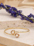 IBB 9ct three colour gold double knot pearl bangle - British product