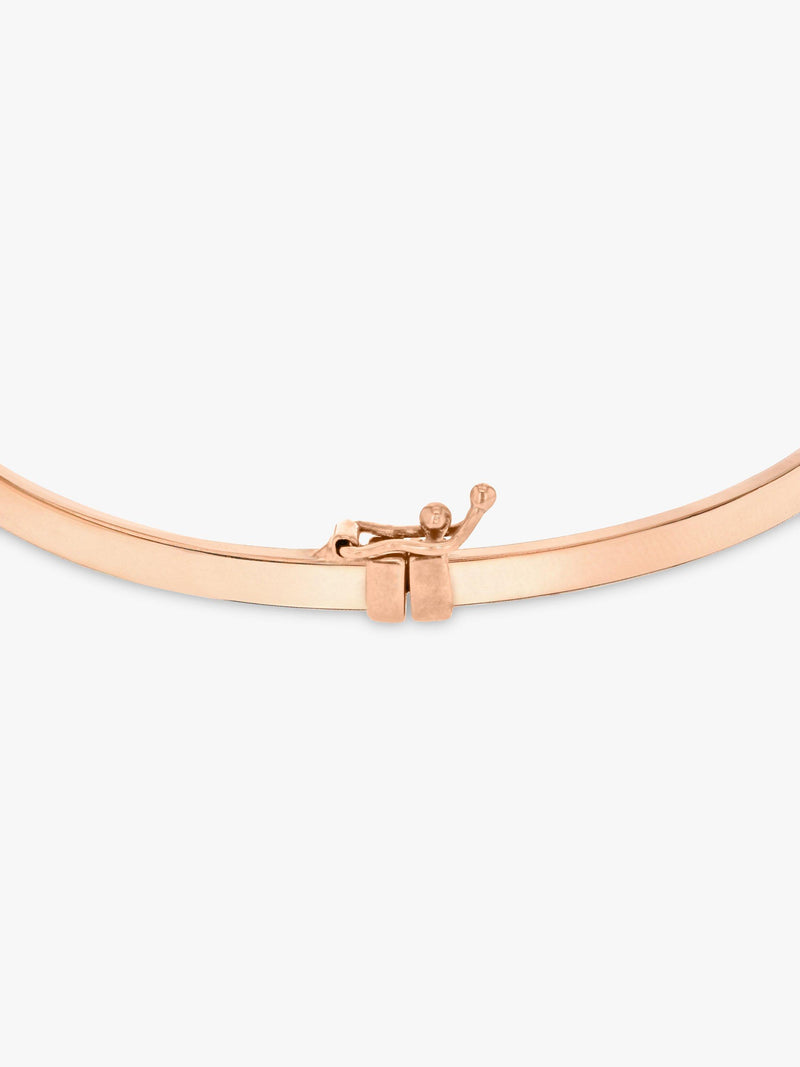 IBB 9ct rose gold rectangular tube bangle 5.3cm, imported from the UK