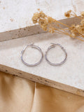 IBB 18ct white gold rectangular tube creole earrings - British product
