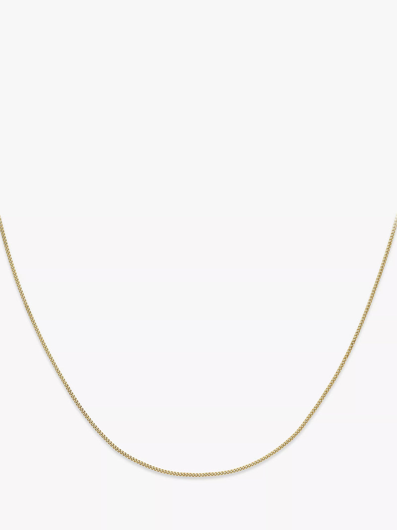 IBB gold curb chain necklace diamond cut 46cm, UK version