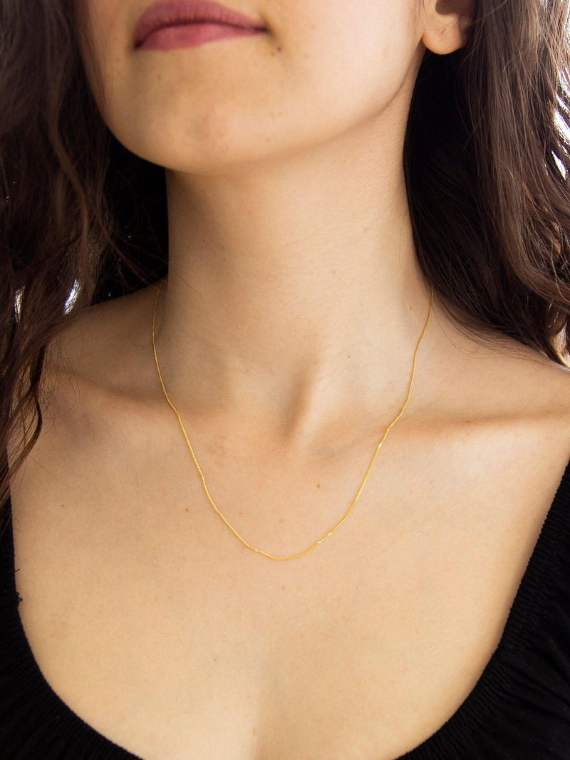 IBB gold curb chain necklace diamond cut 46cm, UK version