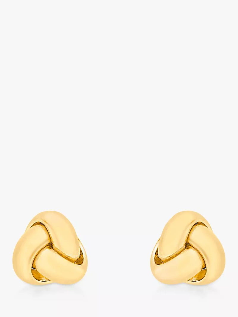 IBB knot stud earrings 18ct yellow gold 0.7cm, imported from the UK