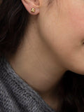 IBB knot stud earrings 18ct yellow gold 0.7cm, imported from the UK