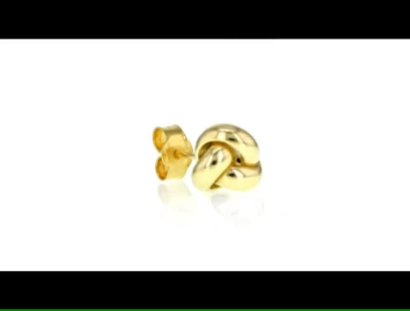 IBB knot stud earrings 18ct yellow gold 0.7cm, imported from the UK
