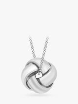 John Lewis IBB 9ct White Gold Knot Pendant Necklace 46cm- Buy online at McGrocer
