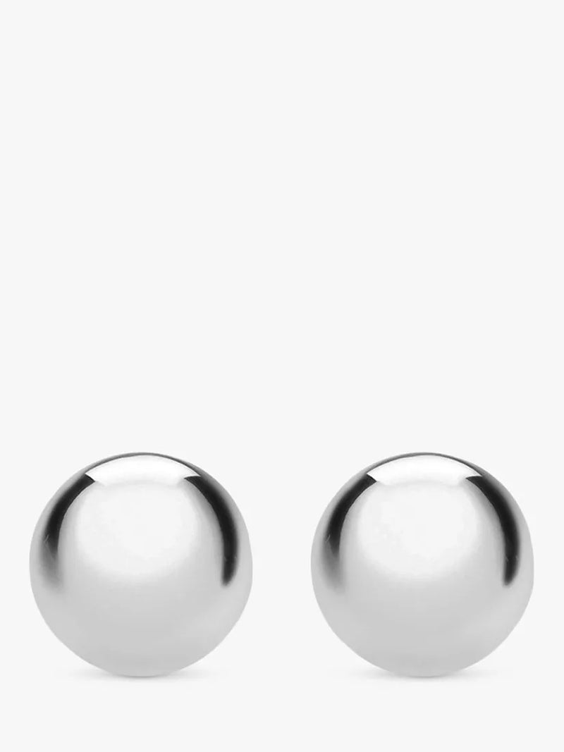 IBB 18ct white gold ball stud earrings (British brand)