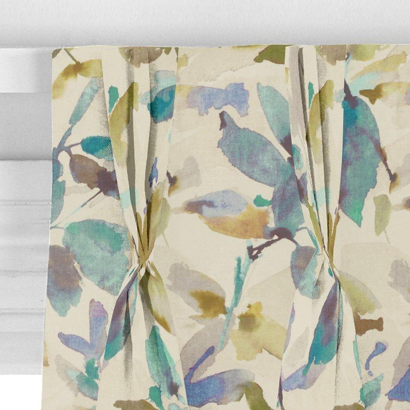 John Lewis Alexa aqua floral curtain fabric (British brand)