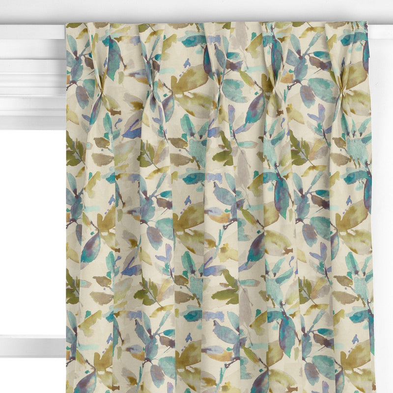 John Lewis Alexa aqua floral curtain fabric (British brand)