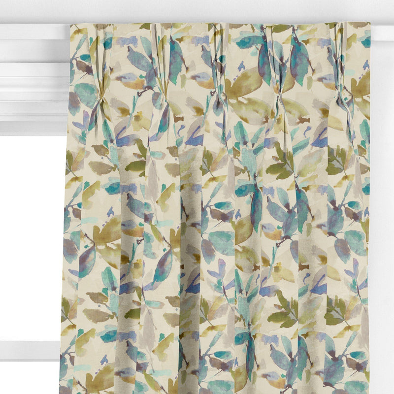 John Lewis Alexa aqua floral curtain fabric (British brand)