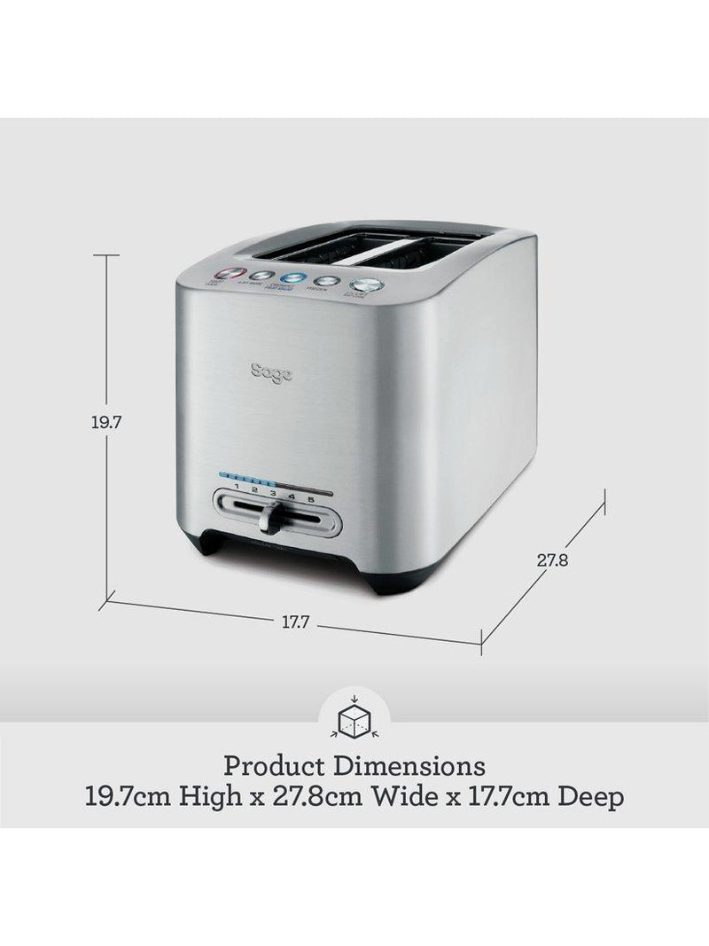 Sage 2-slice smart toaster in brushed stainless steel (British brand)