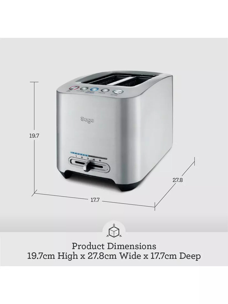 Sage 2-slice smart toaster in brushed stainless steel (British brand)